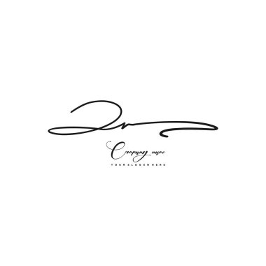 ZR initial letter handwriting and signature logo clipart