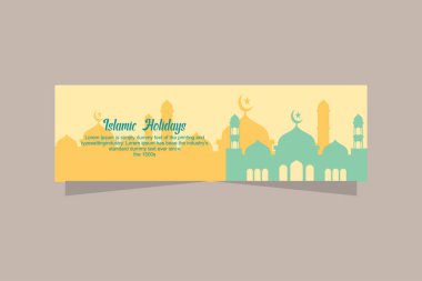 Gece caminin kağıt maketi, İslami bayram afişi, Ramazan için, Arap masalları hilal ay, Papper illüstrasyon