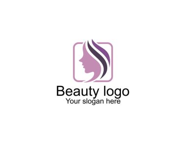 kadın saç güzellik logosu premium vektörü