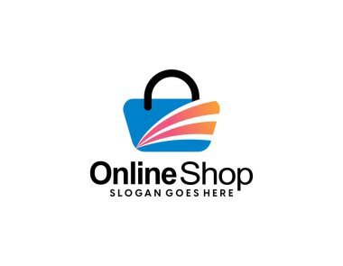 Modern Çevrimiçi Dükkan Logosu Şablon ve vektör çizimi tasarladı