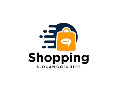 Serin gradyan sanat tarzı ve iş kartı tasarım şablonu olan çevrimiçi dükkan logosu Premium Vektör