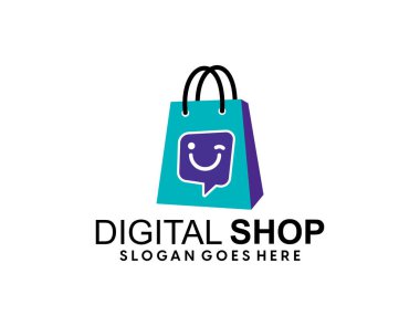 Modern yaratıcı konsepte sahip çevrimiçi dükkan logosu tasarımı