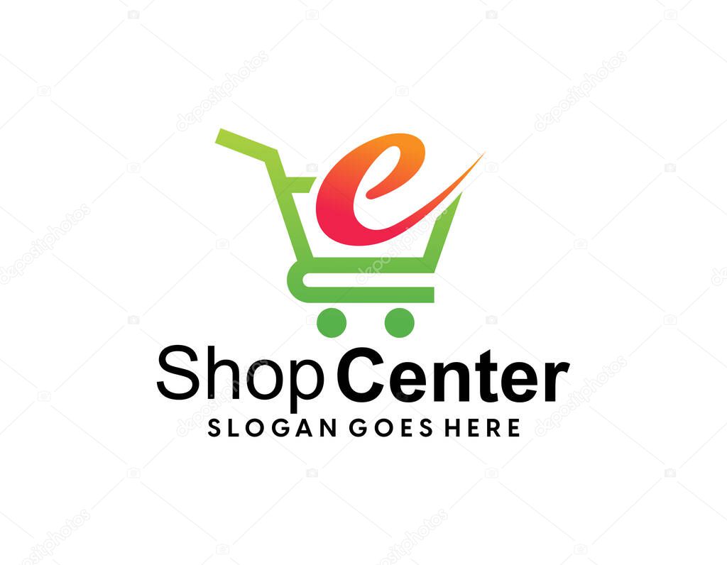 Shopping bag logo design template vector illustration. icon, symbol, creative