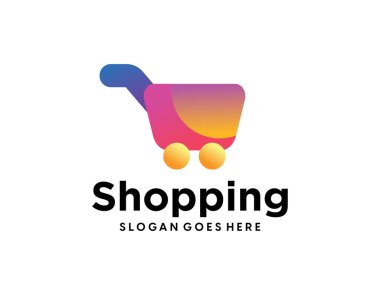 Basit alışveriş arabası simgesi logo tasarım şablonu ilhamını kontrol et