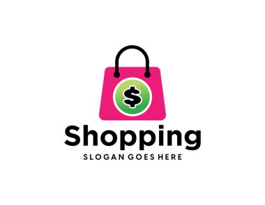 Market arabası logo vektör şablonu.