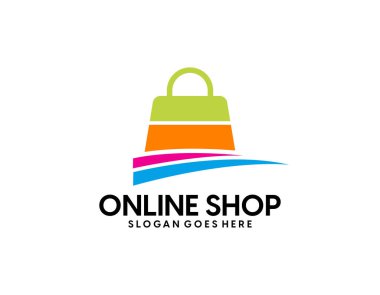 Alışveriş arabası logosu, alışveriş arabası logosu ve alışveriş çantaları logosu vektörü. 