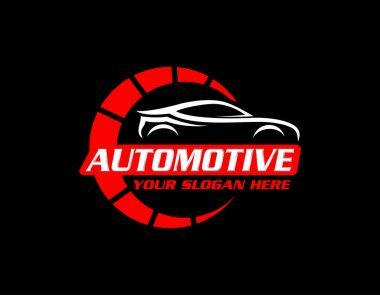 Spor Araba Logosu. Otomotiv, Araba Fuarı, Araba Satıcısı Logosu Tasarım Vektörü
