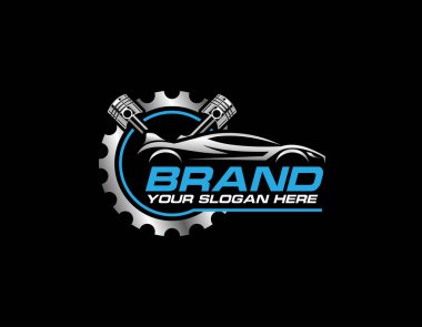 Araba Logosu Soyut Çizgi Vektörü. Vektör illüstrasyonu