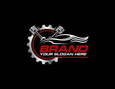 dizel turbo otomotiv tamir logosu şablonu