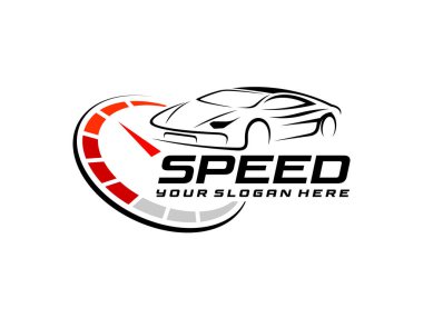 Siyah arkaplanda izole edilmiş otomatik vektör logo amblem tasarım şablonu