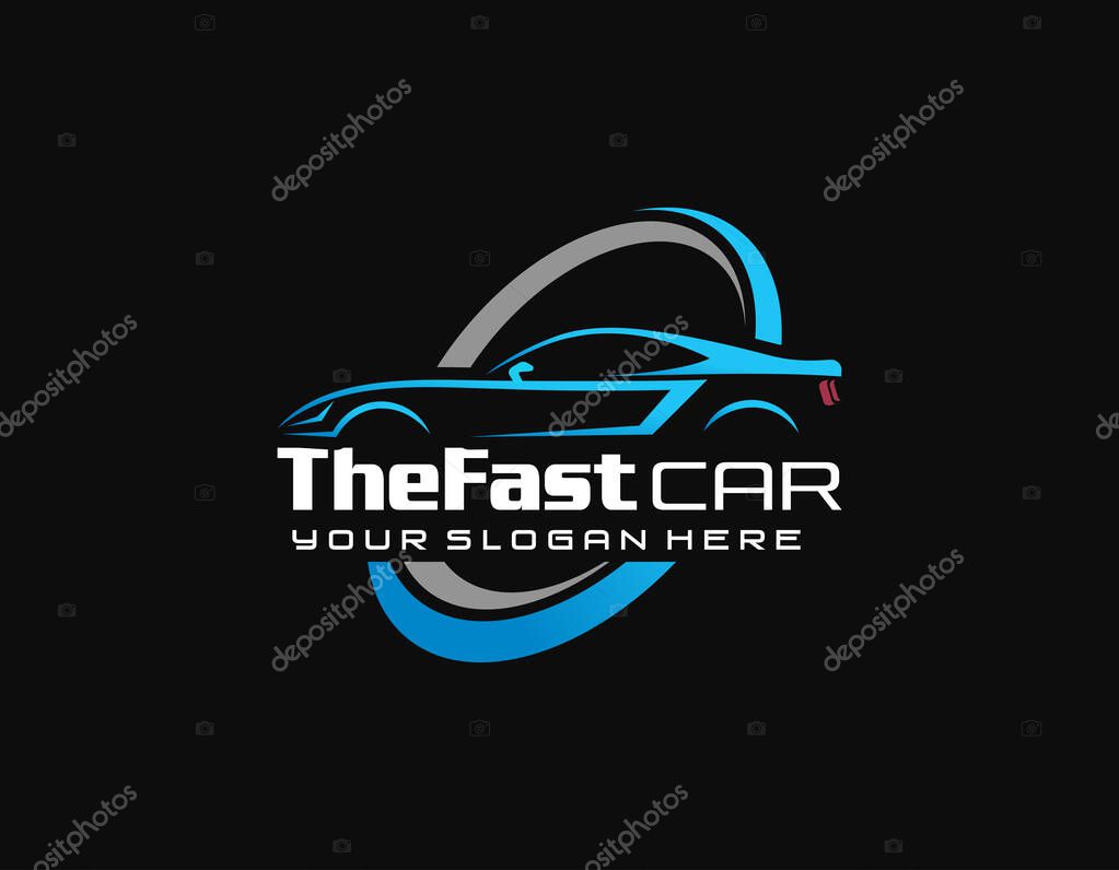 Automotive repair engine car illustration vintage logo design