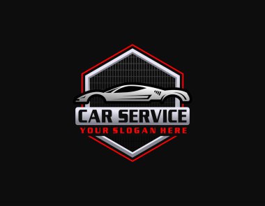 Otomotiv logosu tasarımı vektör çizimi. Araba logo vektörü