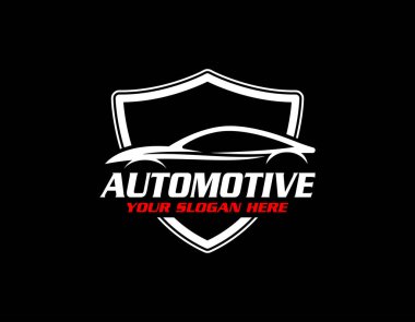 Otomotiv logosu tasarımı vektör çizimi. Araba logo vektörü