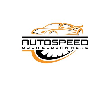 Siyah arkaplanda otomotiv ayrıntılı logo tasarımı taşıyıcısı