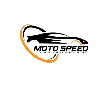 Benzersiz spor araba logosu Modern ve minimalist vektör ve soyut logo