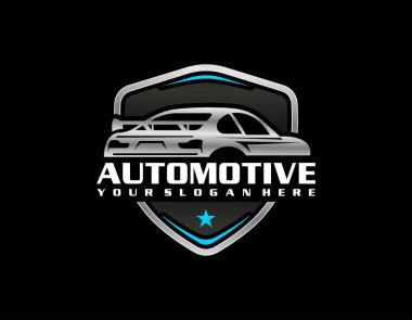 Otomatik yedek parça vektör logo şablonu. Otomobil araçları, anahtar, pistonlar ve teçhizat kombinasyonu.