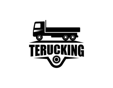 Siyah renkte büyük kamyon logo şablonu