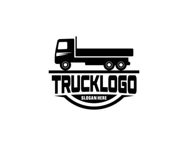 Nakliye şirketi rozeti amblem logo taşıyıcısı izole edildi. 18 Wheeler Yarı Kamyon Karavanı