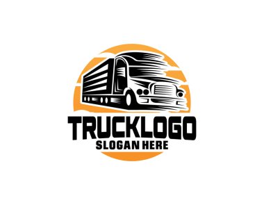 Lojistik ve dağıtım şirketi logosu tasarım şablonunun çizim grafik vektörü