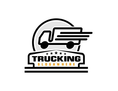 Trucking company emblem ready made logo vector isolated. Best for trucking and freight related industry