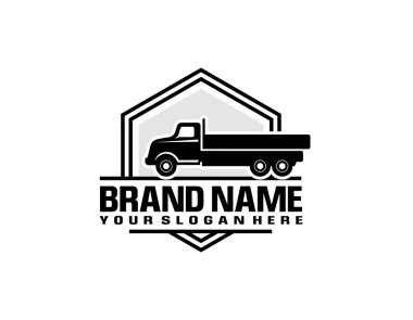 yarı kamyon amblem logo şablonu