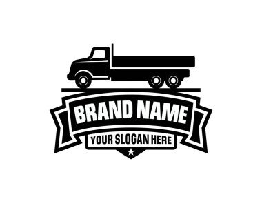 yarı kamyon amblem logo şablonu