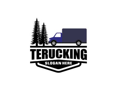 yarı kamyon sarı illüstrasyon logo tasarım vektörü