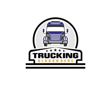 Trucking company emblem ready made logo vector isolated. Best for trucking and freight related industry