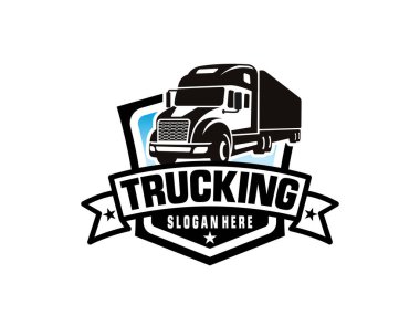 Trucking company emblem ready made logo vector isolated. Best for trucking and freight related industry