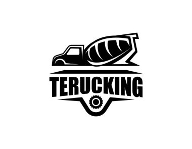 Nakliye şirketi logosu. Kalın rozet amblemi logosu kavramı