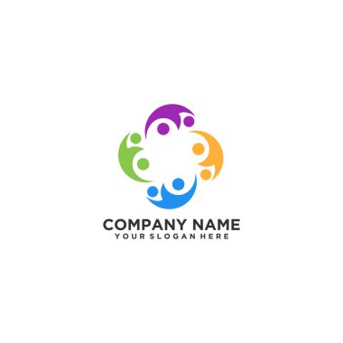 Renkli Grup Bakım logo vektörü, Charity logo tasarımı şablon, tasarım konsepti, logo, şablon elemanı