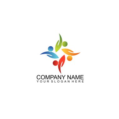 Sosyal İnsanlık İnsanları Logosu. Düz Vektör Logo Tasarım Şablonu Elemanı