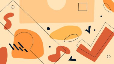 Renkli karalamalarla dekoratif soyut çizimler. Elle çizilmiş. Düz tasarım, çizgi film, vektör çizimi. Kağıt üzerine dizayn ve yazdırma şablonu.