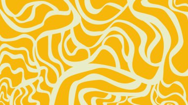 Parlak sarı ve yumuşak kremalı, kıvrımlı, düzensiz çizgileri olan soyut, cesur bir arka plan. Bu enerjik tasarım sıcaklığı ve canlılığı getiriyor, duvar kağıtları, tekstil ve markalaşma için uygun hale getiriyor..