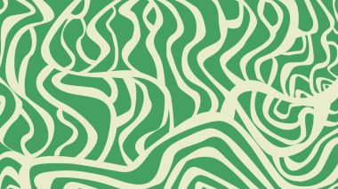 Sıvı içeren, koyu yeşil ve yumuşak kremlerle kıvrımlı, karmaşık bir soyut arka plan. Bu zarif tasarım, arka plan, kumaş baskıları ve dekorasyon için ideal hareket ve organik dokuları çağrıştırıyor..