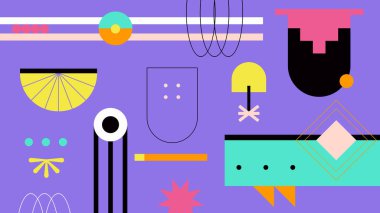 Renkli geometrik soyut sanat eserleri, modaya uygun arka plan, akışkan şekiller ve şık kompozisyon. Dijital tasarımlar, görsel kimlik, web grafikleri, yaratıcı posterler ve modern sanatsal projeler için harika.