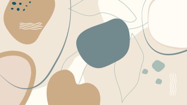 Organik şekillerden ve çiçek süslerinden elde çizilmiş estetik arka plan. Düğün, nişan ve güzellik alanlarında kullanılabilir..