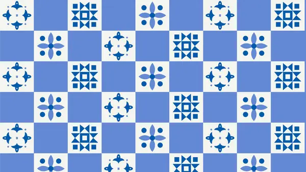  Karmaşık geometrik ve çiçek motifleriyle mavi ve beyaz seramik kaplama. Arka planlar, duvar kağıtları, tekstil ve dekoratif projeler için mükemmel. Geleneksel Akdeniz tarzı tasarım.