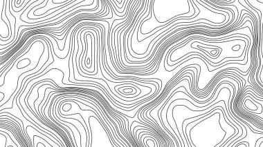 Topografik yükselme formlarını taklit eden organik akış çizgileri. Haritalar ve dijital projeler için uygun tek renkli soyut arkaplan.