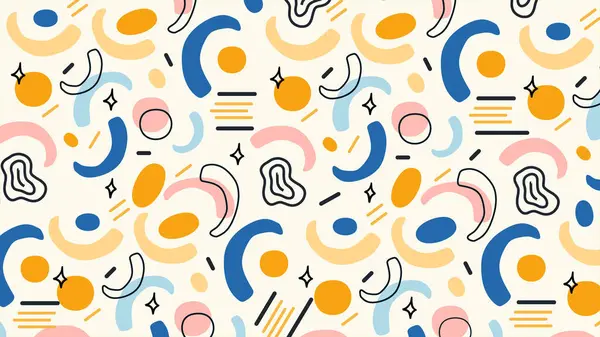 Tarafsız bir arkaplanda mavi, turuncu ve bej renkli anlamlı fırça şekilleri olan modern karalama tarzı tasarım. Yaratıcı görseller ve dijital içerik için dinamik ve trend.