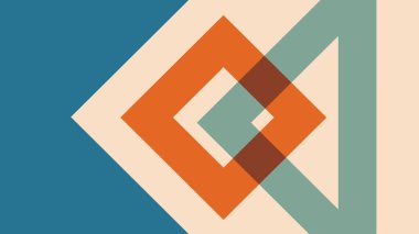 Yuvarlak elmas şekilleri içeren dinamik geometrik kompozisyon sıcak tonlarda ve kalın örtüşmeler, minimalist bir arka plana karşı ayarlanır.