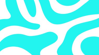 Organik, bembeyaz su mavisi şekiller, doğadan esinlenerek soyut ve cesur bir görsel yaratıyor..