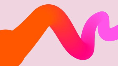 Enerjik turuncudan pembe renge geçişler yumuşak pembe üzerinde neşeli şekiller oluşturur, sanatsal markalaşma veya modern web varlıkları için idealdir..
