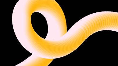 Katmanlı gradyan dokuya sahip şeritten esinlenilmiş sarı boru çizimleri. Modern tasarımların kontrastı ve derinliği için siyaha ayarlı.