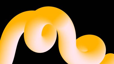 Soyut dalga şeklinde parlak turuncu-sarı bir tüp. Minimalist hareket tarzı arkaplan sunumlar için harika.