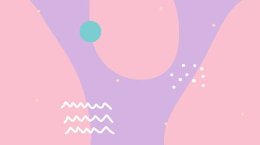 Pembe tabanlı soyut kompozisyon, büyük deniz mavisi alanları ve beyaz ve mor renkli yumuşak karalamalar. Nazik, modern görsel projeler ve yaratıcı altyapılar için mükemmel..