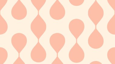 Soyut damla siluetleri krema arkaplanı üzerinde pastel şeftali üzerinde tekrarlamak, modern, minimal ve dostane tasarımlar için ideal.