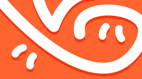 Canlı kırmızı-turuncu üzerinde beyaz fırça stili girdapları olan enerjik soyut bir düzen. Göz alıcı dijital tasarım ve yaratıcı markalaşma için mükemmel..