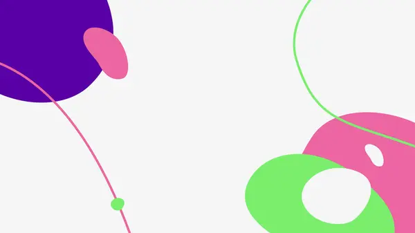 Yaratıcı ve şık bir düzen için açık yeşil, mor, pembe damlalar ve kıvrımlı çizgiler ile kaplıdır..