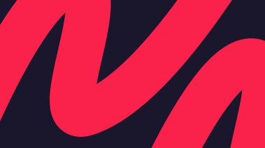 Karanlık bir arka planda canlı kırmızı kıvrımlı modern dijital sanat eserleri. Teknoloji ve yaratıcı markalaşma için uygun..